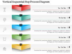 1214 vertical sequential step process diagram powerpoint template