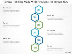 1214 vertical timeline made with hexagons for process flow powerpoint template