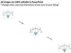 1214 wifi connection with social network on world map powerpoint presentation