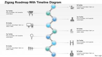 1214 zigzag roadmap with timeline diagram powerpoint presentation