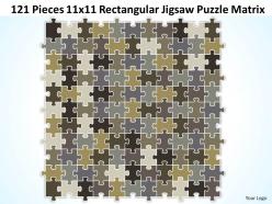 121 Pieces 11x11 Rectangular Jigsaw Puzzle Matrix Powerpoint templates 0812