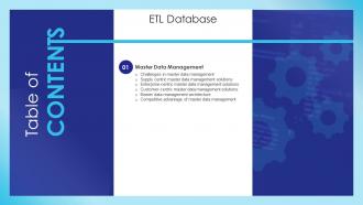 123 Table Of Contents ETL Database Ppt Information