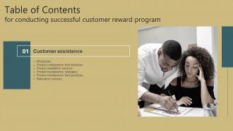 123 Table Of Contents For Conducting Successful Customer Reward Program