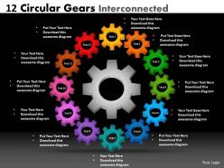 12 Circular Gears Interconnected