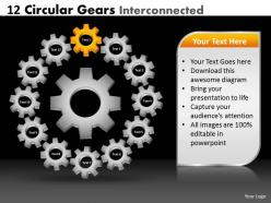 12 circular gears interconnected
