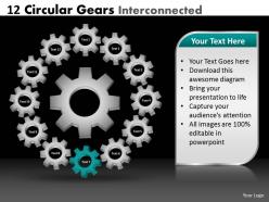 12 circular gears interconnected