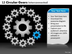 12 circular gears interconnected powerpoint slides and ppt templates db