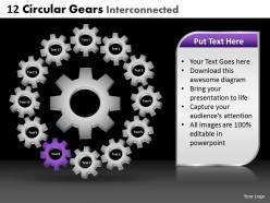 12 circular gears interconnected powerpoint slides and ppt templates db