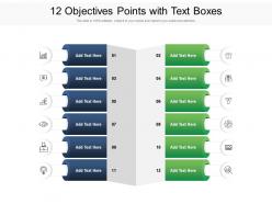 12 objectives points with text boxes