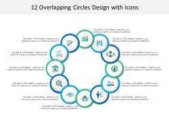 12 overlapping circles design with icons