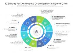 12 stages for developing organization in round chart