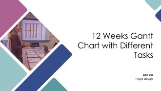12 Weeks Gantt Chart With Different Tasks PPT Structure AT
