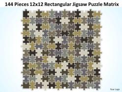144 pieces 12x12 rectangular jigsaw puzzle matrix powerpoint templates 0812