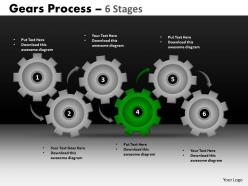 16 gears process 6 stages style 1 powerpoint slides and ppt