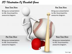 1813 3d illustration of baseball game ppt graphics icons powerpoint