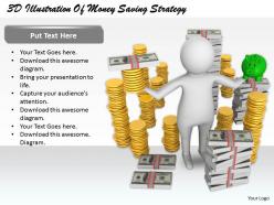 1813 3d illustration of money saving strategy ppt graphics icons powerpoint