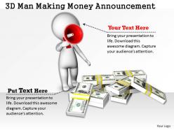1813 3D Man Making Money Announcement Ppt Graphics Icons Powerpoint
