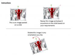 1813 3d man raising his hands in crowd ppt graphics icons powerpoint