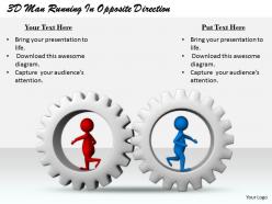 1813 3D Man Running In Opposite Direction Ppt Graphics Icons Powerpoint