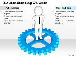 1813 3d man standing on gear ppt graphics icons powerpoint