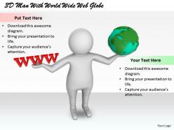 1813 3d man with world wide web globe ppt graphics icons powerpoint