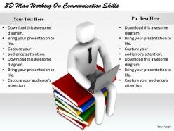 1813 3d man working on communication skills ppt graphics icons powerpoint
