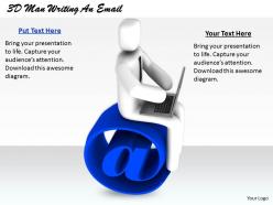 1813 3D Man Writing An Email Ppt Graphics Icons Powerpoint