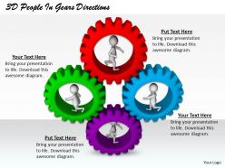 1813 3d people in gears directions ppt graphics icons powerpoint
