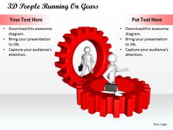 1813 3d people running on gears ppt graphics icons powerpoint
