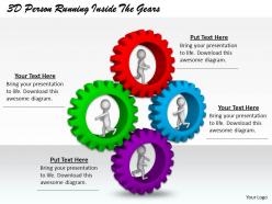 1813 3d person running inside the gears ppt graphics icons powerpoint
