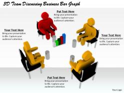 1813 3d team discussing business bar graph ppt graphics icons powerpoint