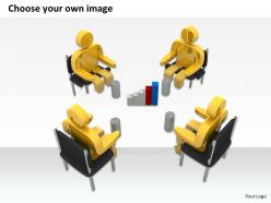 1813 3d team discussing business bar graph ppt graphics icons powerpoint