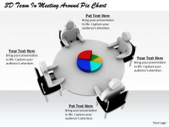 1813 3d team in meeting around pie chart ppt graphics icons powerpoint