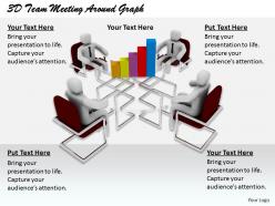 1813 3d team meeting around graph ppt graphics icons powerpoint