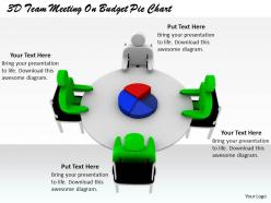 1813 3d team meeting on budget pie chart ppt graphics icons powerpoint