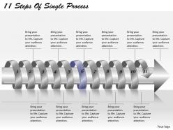1813 business ppt diagram 11 steps of single process powerpoint template