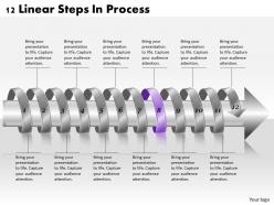 1813 business ppt diagram 12 linear steps in process powerpoint template