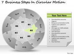 1813 business ppt diagram 7 business steps in circular motion powerpoint template