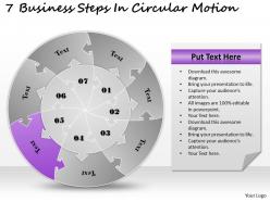 1813 business ppt diagram 7 business steps in circular motion powerpoint template