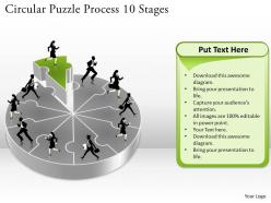 1813 business ppt diagram circular puzzle process 10 stages powerpoint template