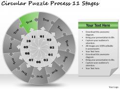 72129975 style division pie-jigsaw 11 piece powerpoint presentation diagram infographic slide