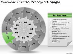 1813 business ppt diagram circular puzzle process 11 stages powerpoint template