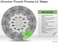 1813 business ppt diagram circular puzzle process 11 stages powerpoint template