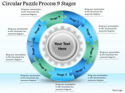 1813 business ppt diagram circular puzzle process 9 stages powerpoint template