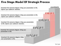 1813 business ppt diagram five stage model of strategic process powerpoint template