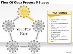 19040674 style variety 1 gears 5 piece powerpoint presentation diagram infographic slide