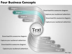 29823564 style linear many-1-many 4 piece powerpoint presentation diagram infographic slide
