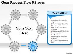 1813 business ppt diagram gear process flow 6 stages powerpoint template