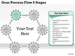 1813 business ppt diagram gear process flow 6 stages powerpoint template