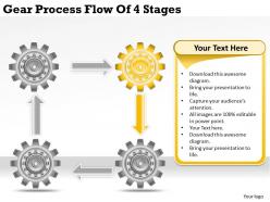 1813 business ppt diagram gear process flow of 4 stages powerpoint template